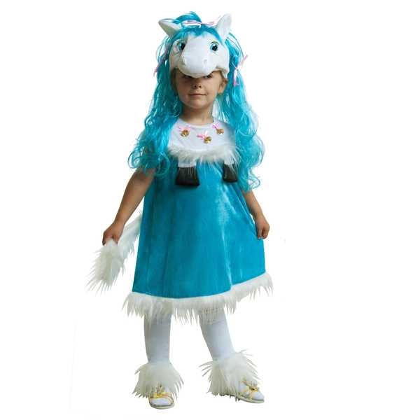 Пони-девочка (голубой, р-р 30, 4-6 лет; комплект: маска с париком, платье, гольфы), шт
