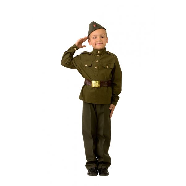 8008 Карнавальный костюм Солдат (Рубашка, брюки, пилотка) (текстиль) р.36