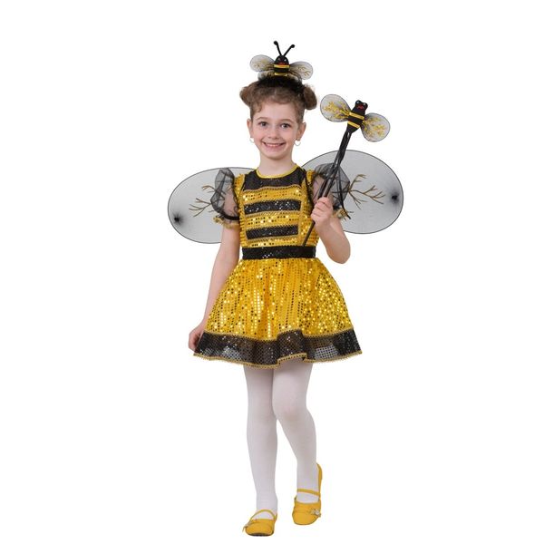 8024 Карнавальный костюм ПЧЕЛКА (платье, набор Пчелки) (текстиль) р.26