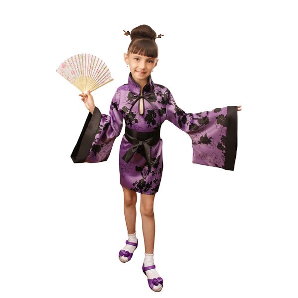 Китаянка (фиолетовый, р-р 28; комплект: платье, веер)
