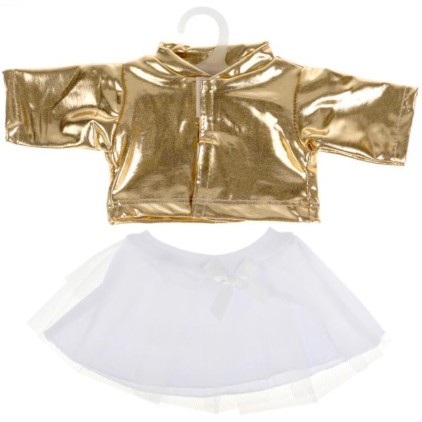 Одежда для кукол 40-42см костюм золотистая куртка и юбка КАРАПУЗ в кор.100шт