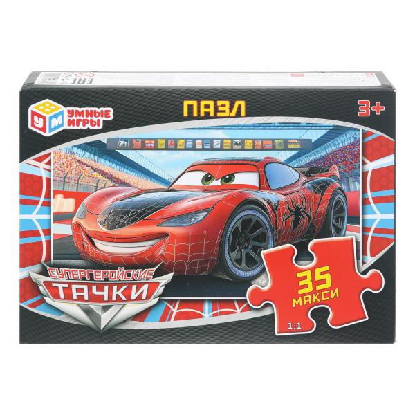 Супергеройские тачки. Макси-пазлы в коробке. 35 деталей. 180х127х35 мм. Умные игры 4630395043762
