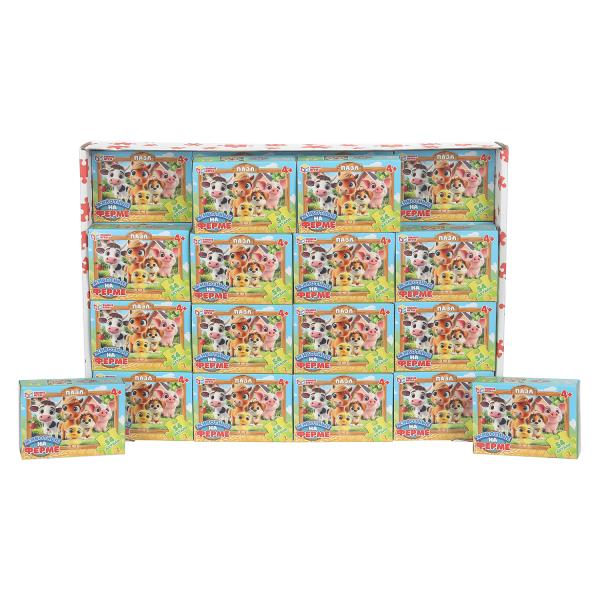 Животные на ферме. Пазлы классические. 54 детали. 90х65х25 мм. Умные игры 4630395051200