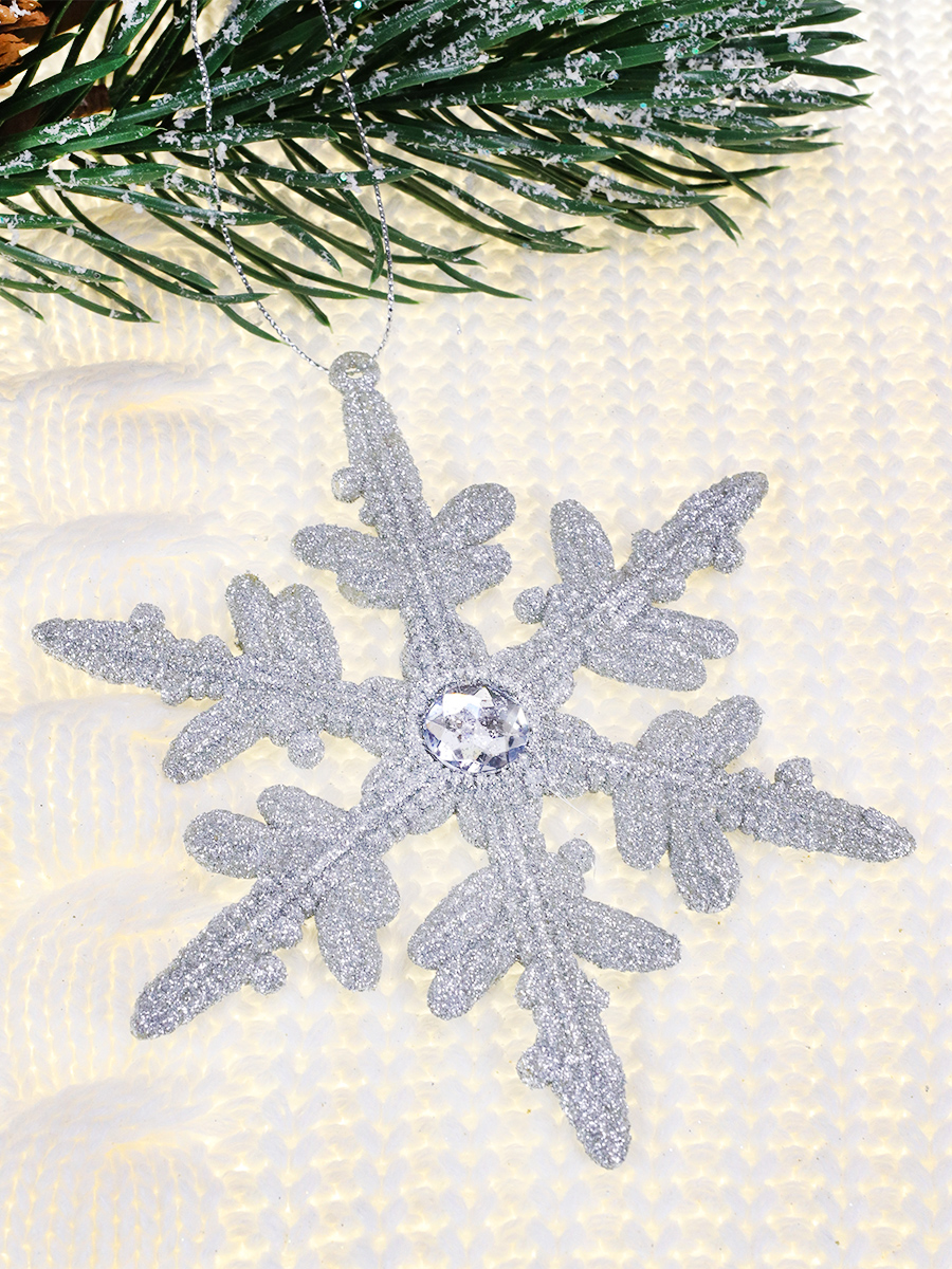 Новогоднее подвесное украшение Необыкновенная снежинка 13 см  НУ-5101