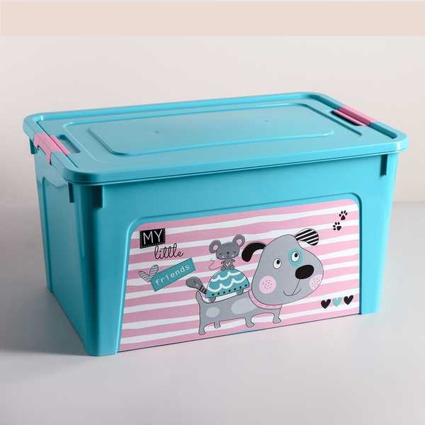 Контейнер Smart Box с декором Pet Shop 27л, цвет бирюзовый   4650019 (Вид 1)