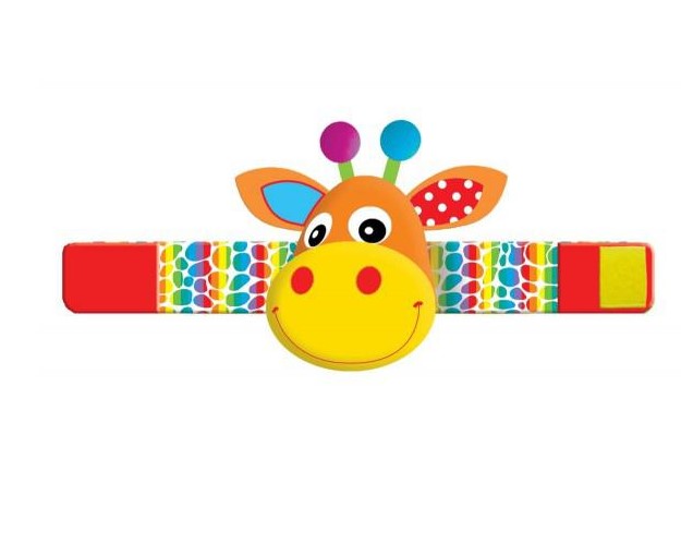 Текстильная игрушка погремушка жираф браслет функционал Умка в кор.350шт