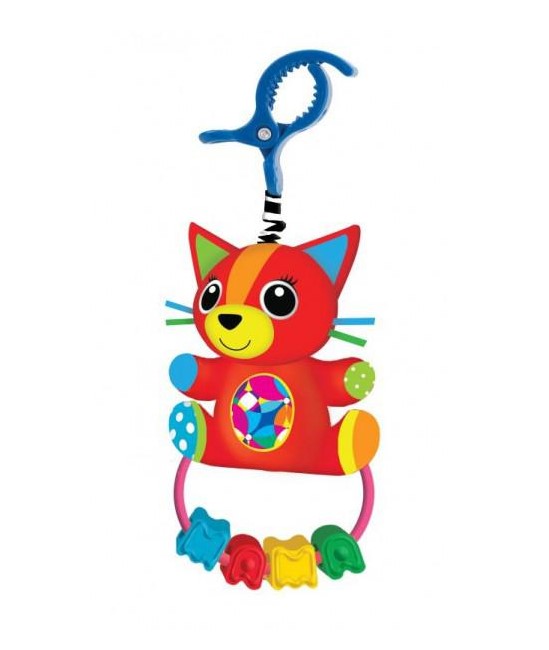 Текстильная игрушка погремушка котик с мамой функционал Умка в кор.250шт