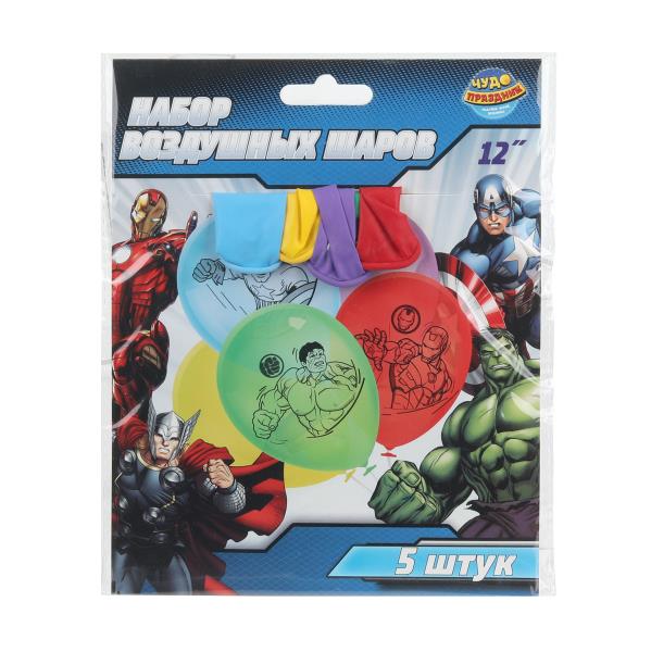 Латексные шары - набор 5 шт монохром, марвел ЧУДО ПРАЗДНИК LBM-110171-M