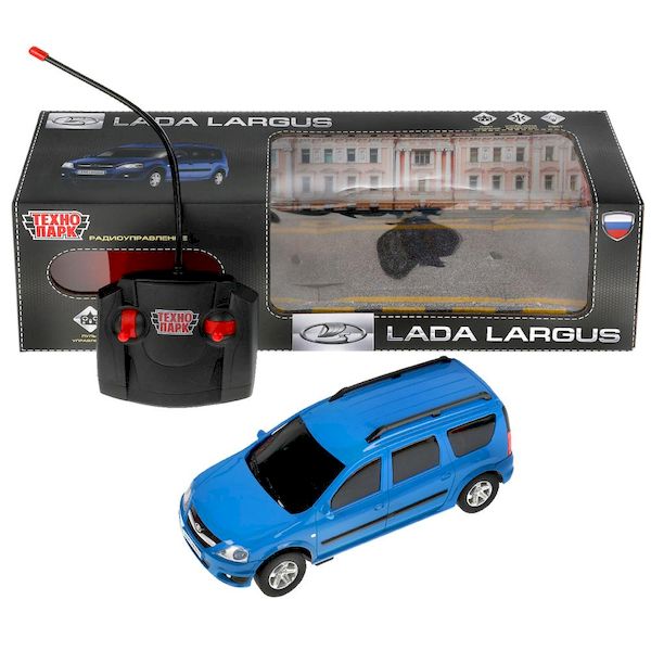Машина р/у LADA LARGUS 18 см, свет, синий, кор. Технопарк в кор.2*24шт