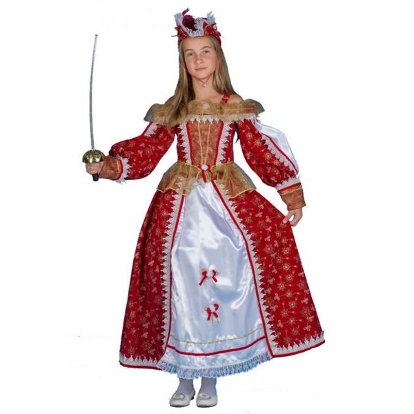 906 Карнавальный костюм Королева Мушкетеров   (корсет, юбка, шляпа, подъюбник) (К-премьер)р.32