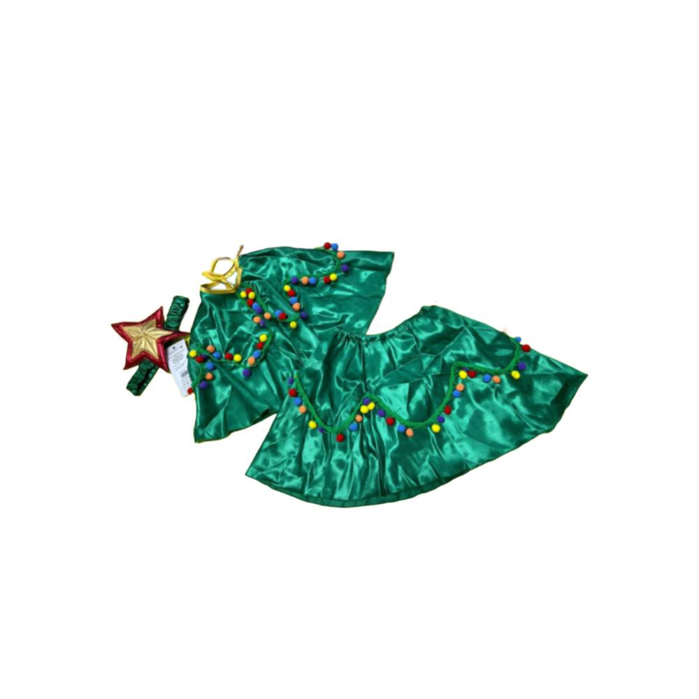 Карнавальный костюм детский Ёлка-Иголка (р-р 28; комплект: головной убор, накидка, юбка), шт