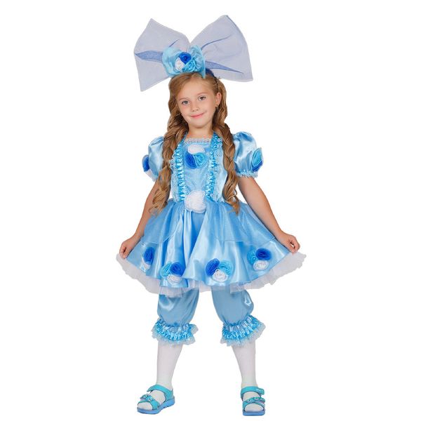 Кукла Тутси (голубой, р-р 28; комплект: бант, платье, штаны), шт (Вид 1)