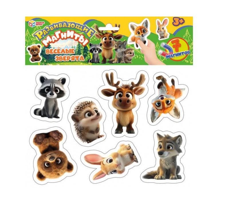 Веселые зверята.  Развивающая игра на магнитах. 210х240х5 мм. Умные игры 4660254466463 (Вид 2)