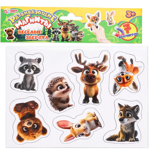 Веселые зверята.  Развивающая игра на магнитах. 210х240х5 мм. Умные игры 4660254466463
