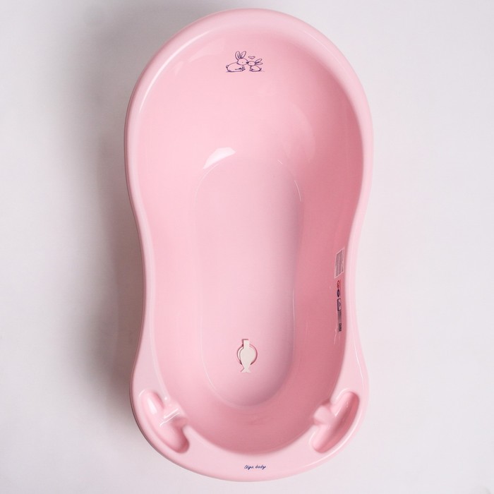 Ванна детская Кролики 86 см., с термометром и сливом, цвет розовый 3384749 (Вид 2)