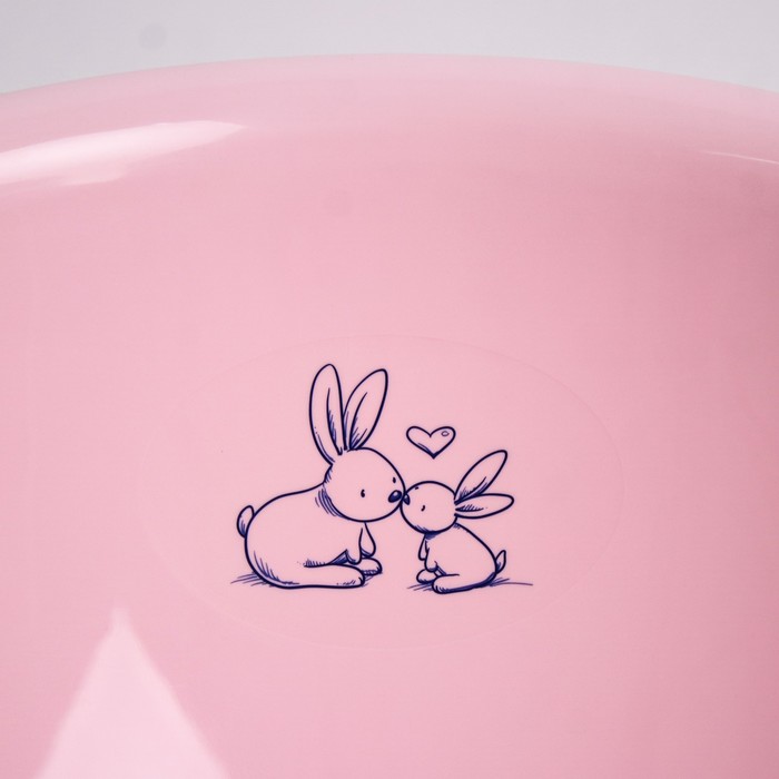 Ванна детская Кролики 86 см., с термометром и сливом, цвет розовый 3384749 (Вид 3)
