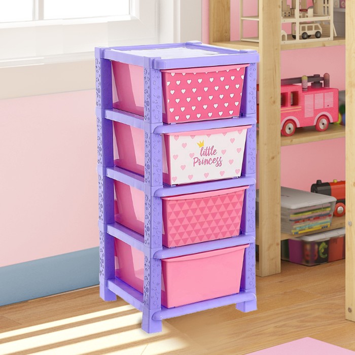 Система модульного хранения «Принцесса », 4 секции  цвет : фиолетово-розовый 6880928 (Вид 2)