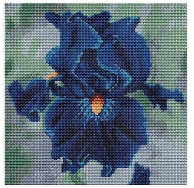 Набор ДТ Картина мозаикой Синий ирис 30*30 см KM0230 (Вид 2)