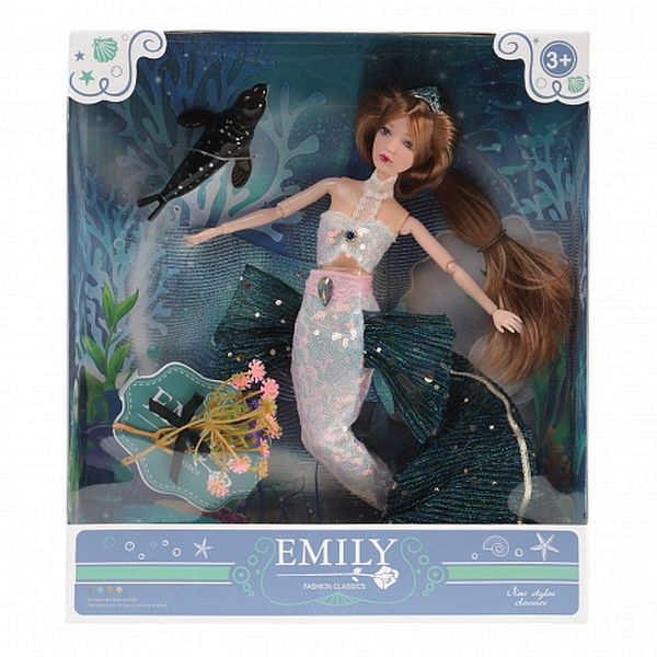 Кукла Эмили-русалка Легкая волна 28 см.