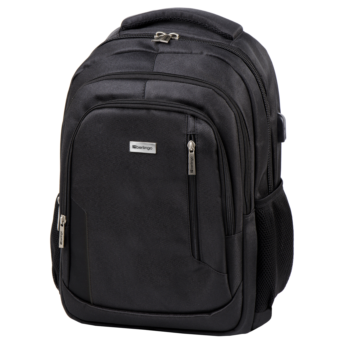 Рюкзак Berlingo City Comfort black 42*29*17см, 3 отделения, 3 кармана, отделение для ноутбука, USB