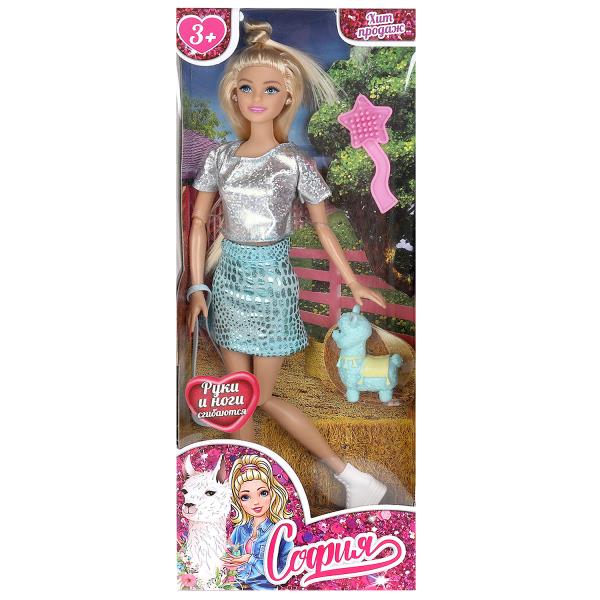 Кукла 29см София, руки и ноги сгиб., питомец, акс, кор КАРАПУЗ 66001PET-LM-S-BB