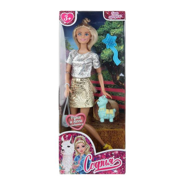 Кукла 29см София, руки и ноги сгиб., питомец, акс, кор КАРАПУЗ 66001PET-LM-S-BB-WOD