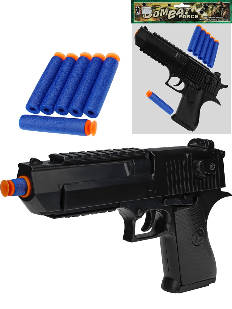 Детское оружиеПистолет с софт-патронами(30см)(3 патрона в компл.,в пакете) ( Арт. 2109439)