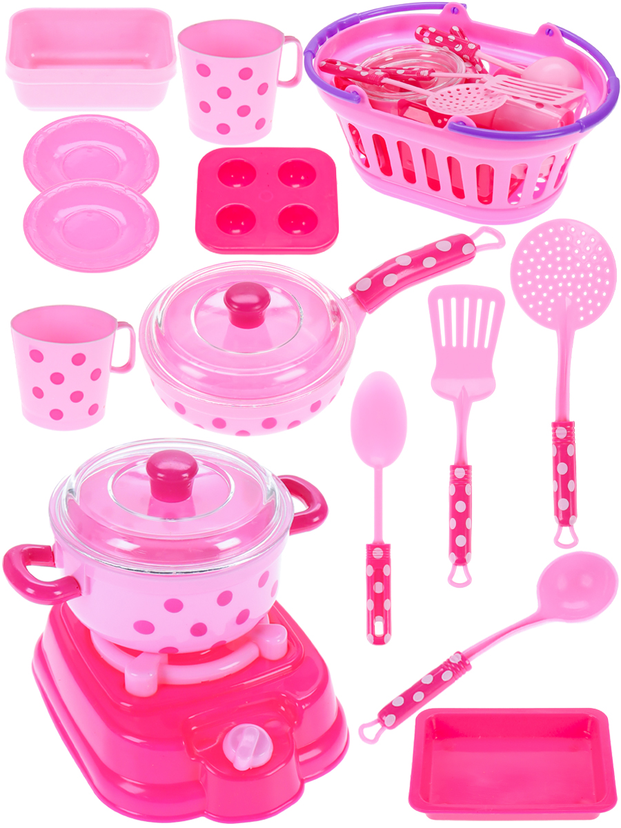 Игровой набор посуды (15 предметов) в корзинке ( Арт. Y16657087) (Вид 1)