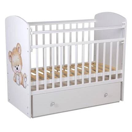 Кроватка детская Фея 750 Медвежонок, белый (Вид 1)