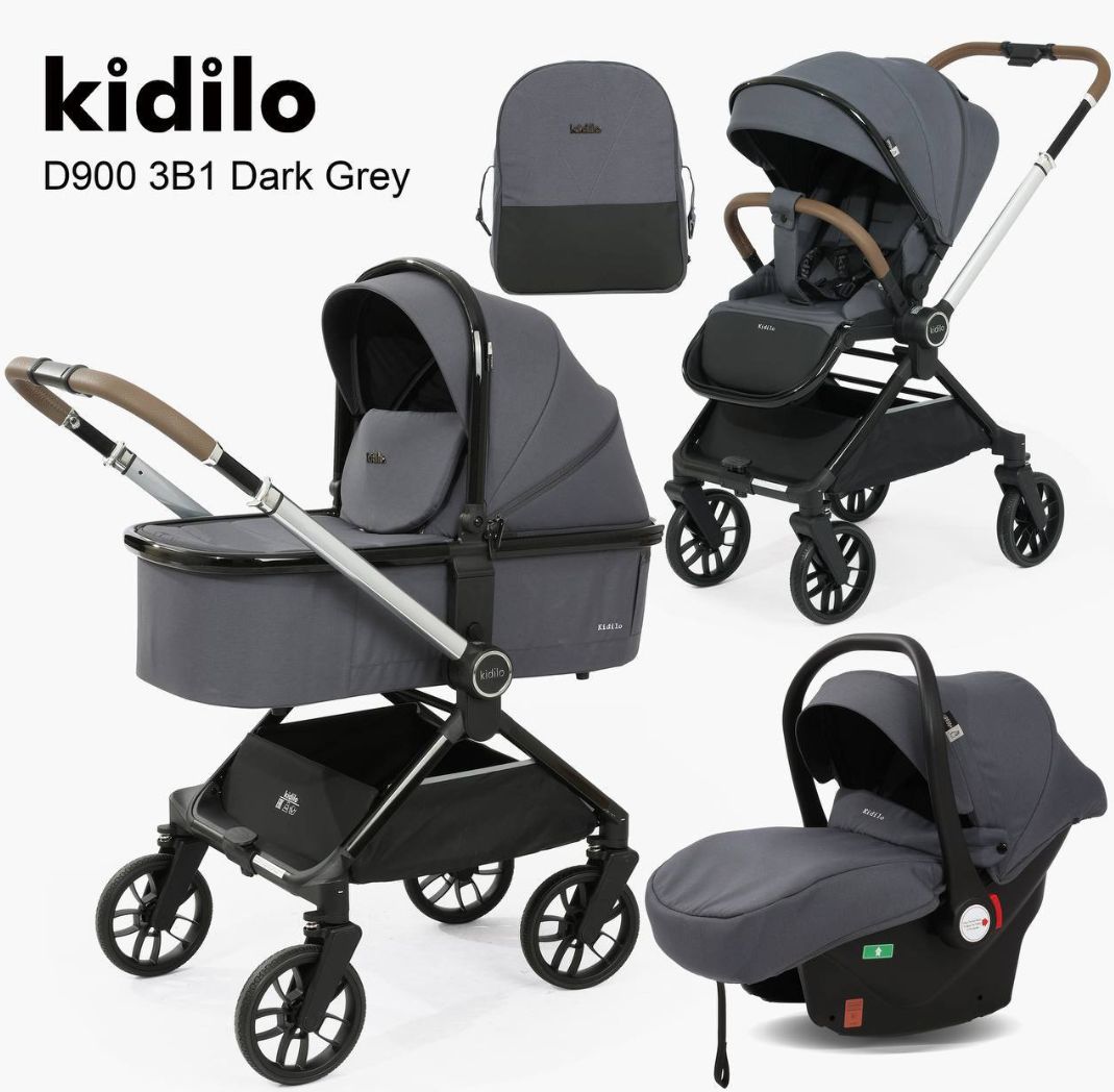 Детская коляска,цвет в ассортименте  арт.D900   3в1   Kidilo