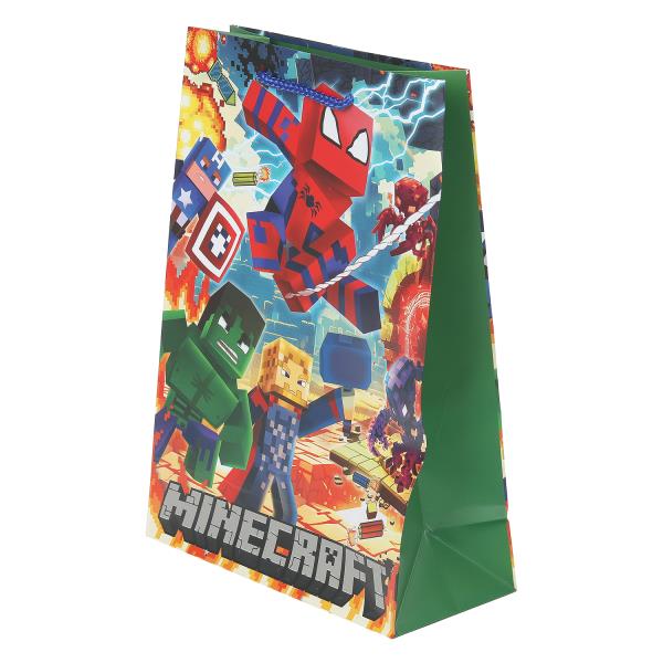 Пакет подарочный МАТОВЫЙ ml,супергерои+пиксели,140 гр/м2 ЧУДО ПРАЗДНИК PML-132566-MR