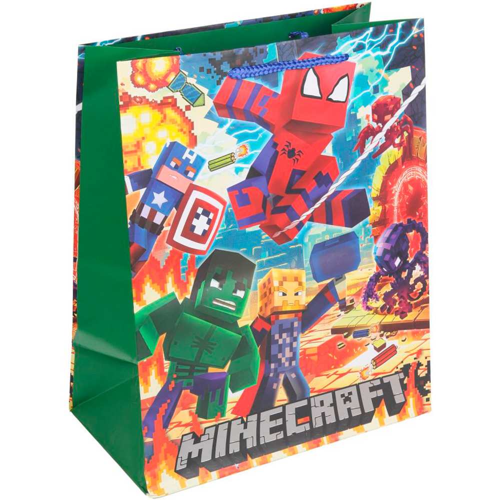 Пакет подарочный МАТОВЫЙ ml,супергерои+пиксели,140 гр/м2 ЧУДО ПРАЗДНИК PML-132566-MR (Вид 2)