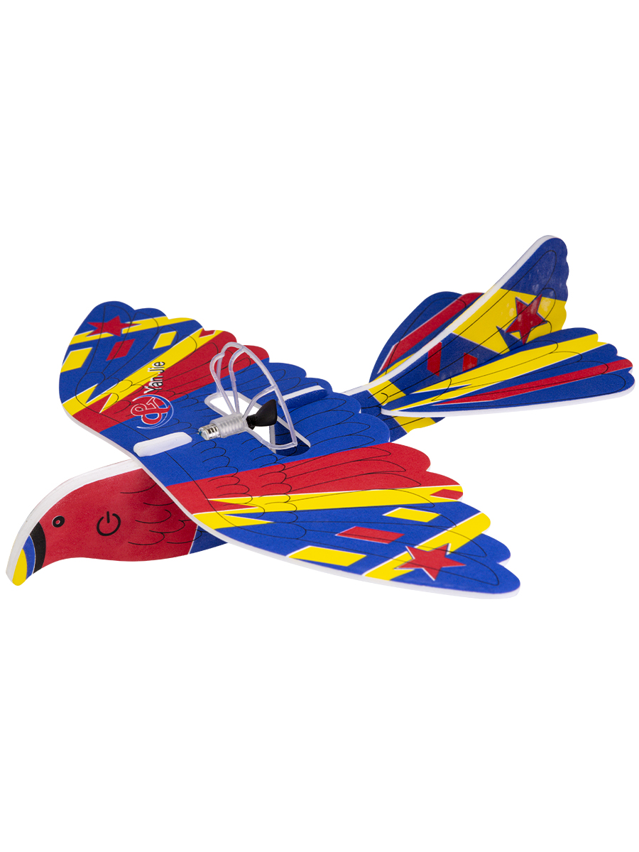 Запускалка-самолет (27х25) Яркая птица (USB, цвет микс) в пак. (арт. N01)