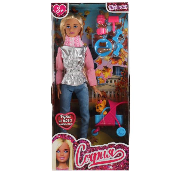 Кукла 29см София в с питомцем,с акс,руки и ноги сгибаются в кор КАРАПУЗ 66435-21-S-BB