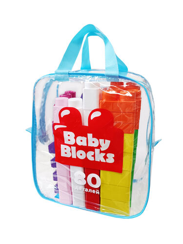 Конструктор пластиковый Baby Blocks 80 дет (сумка) (Вид 1)