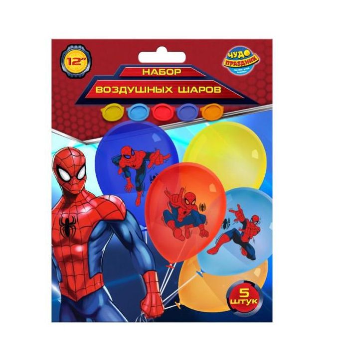 Латексные шары - набор 5 шт шары латекс цветное спайдермен ЧУДО ПРАЗДНИК LBC-110254-S