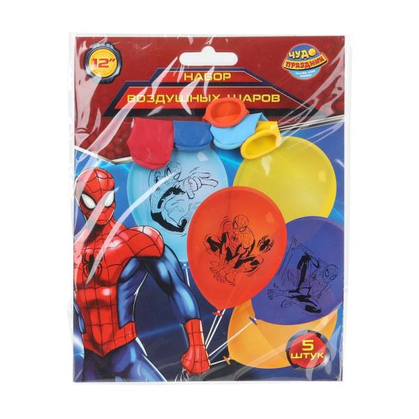 Латексные шары - набор 5 шт шары латекс монохром спайдермен ЧУДО ПРАЗДНИК LBM-110253-S