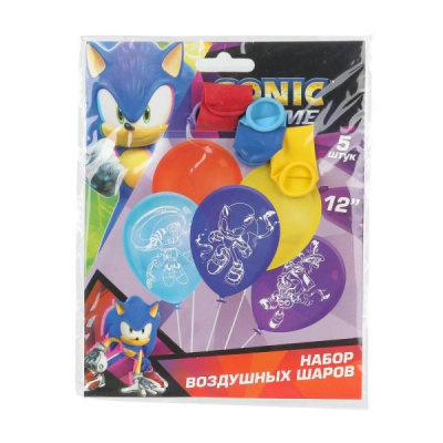 Латексные шары - набор 5 шт шары латекс Соник, (30 см) набор 5 шт ЧУДО ПРАЗДНИК LBM-117637-SN (600)