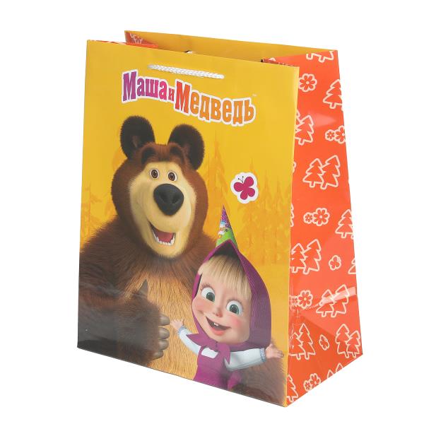 Пакет подарочный глянцевый Маша и Медведь l,140 гр/м2 ЧУДО ПРАЗДНИК PL-127479-MB