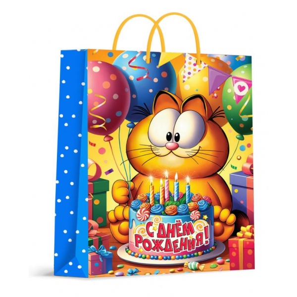 Пакет подарочный глянцевый l,рыжий Кот,140 гр/м2 ЧУДО ПРАЗДНИК PL-130533-GF (Вид 2)