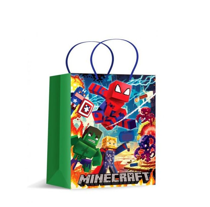 Пакет подарочный МАТОВЫЙ l,супергерои+пиксели,140 гр/м2 ЧУДО ПРАЗДНИК PL-132567-MR (Вид 2)