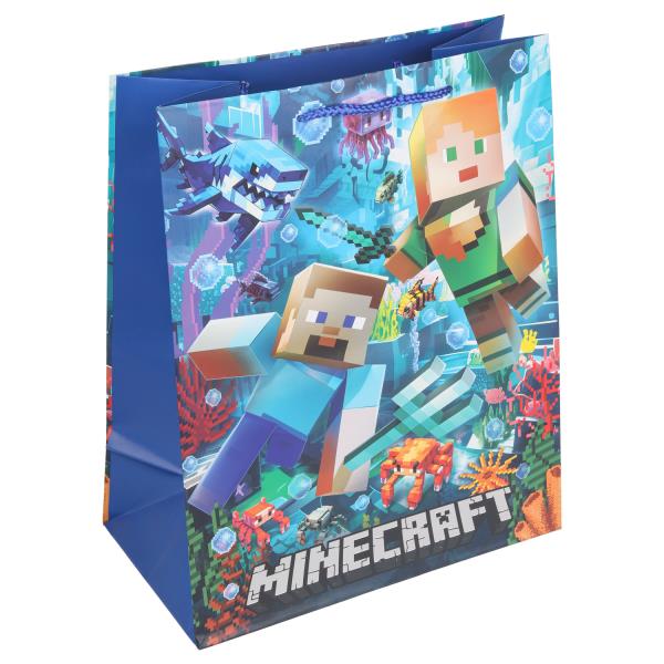 Пакет подарочный МАТОВЫЙ l,пиксели в море,140 гр/м2 ЧУДО ПРАЗДНИК PL-132595-MN