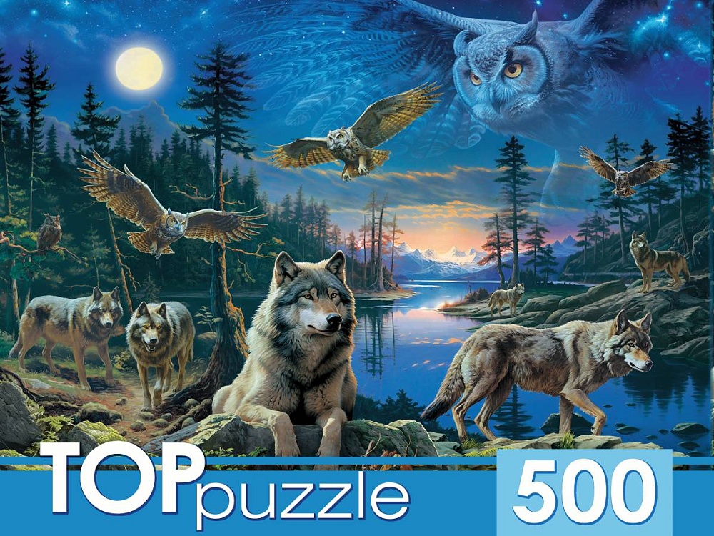 TOPpuzzle. ПАЗЛЫ 500 элементов. НОЧНЫЕ СОВЫ И ВОЛКИ. (Арт.Ф500-3866)