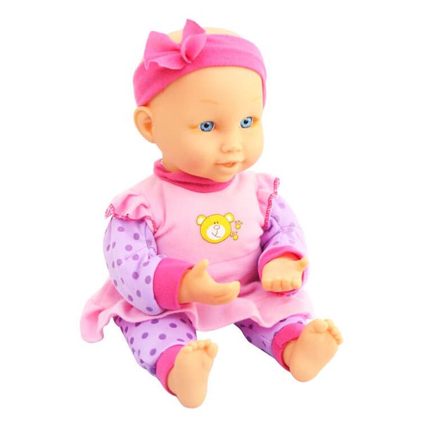 Интерактивная кукла-младенец  DollyToy Весёлые прятки (32 см, датчик света, закрывает лицо, смеётс (Вид 2)