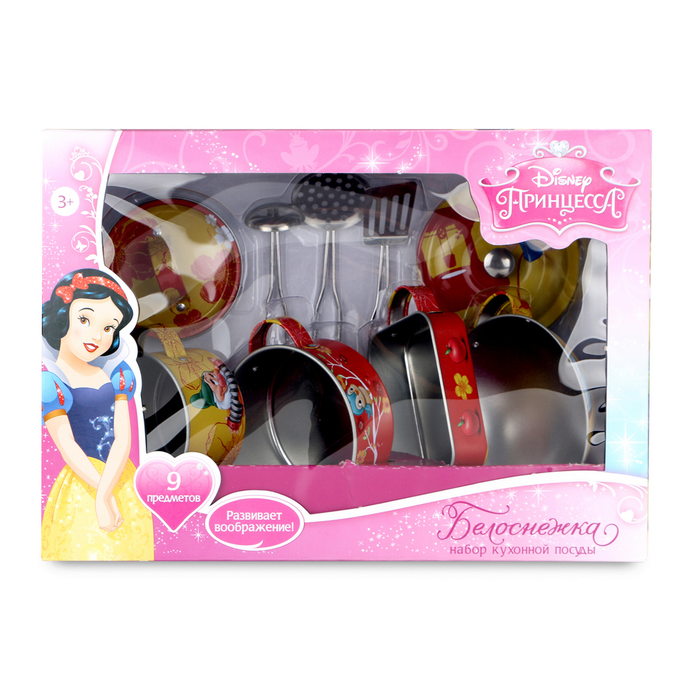 Набор кухонной посуды Disney Принцесса Белоснежка (8 предм., металлич.)