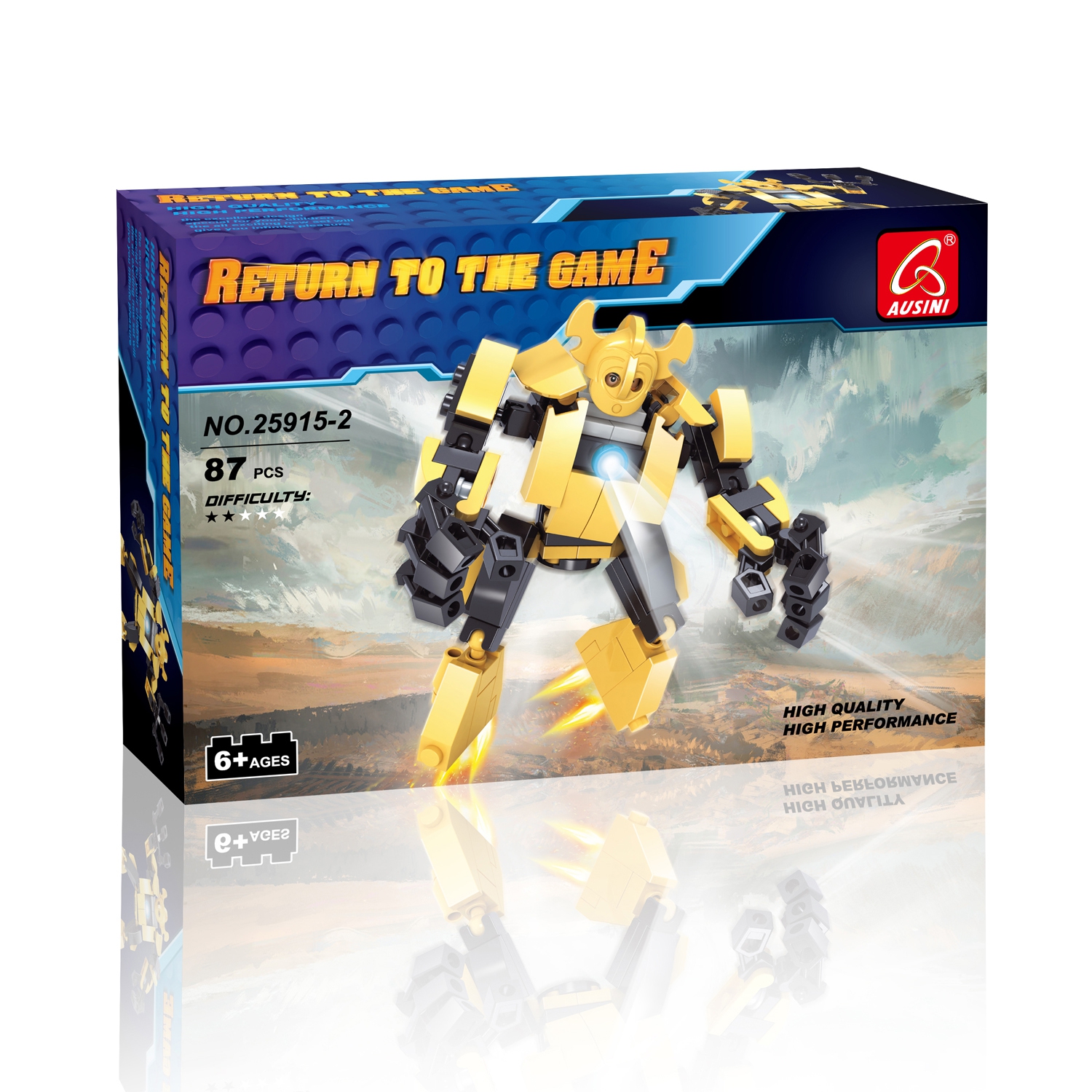 Конструктор AUSINI Космический рыцарь: Жёлтый робот (87 дет.) (10702070/260820/0202323/1, КИТАЙ)