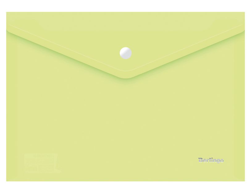 Папка-конверт Berlingo Starlight, А4, 180мкм, прозрачная салатовая 268386 (Вид 1)