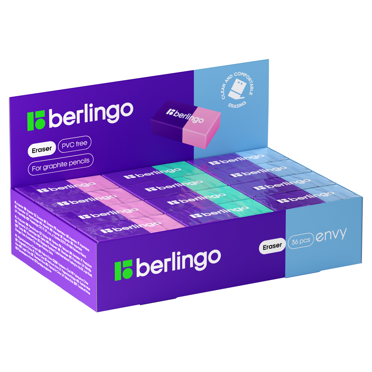 Ластик Berlingo Envy, прямоугольный, термопластичная резина, 45*21*11мм