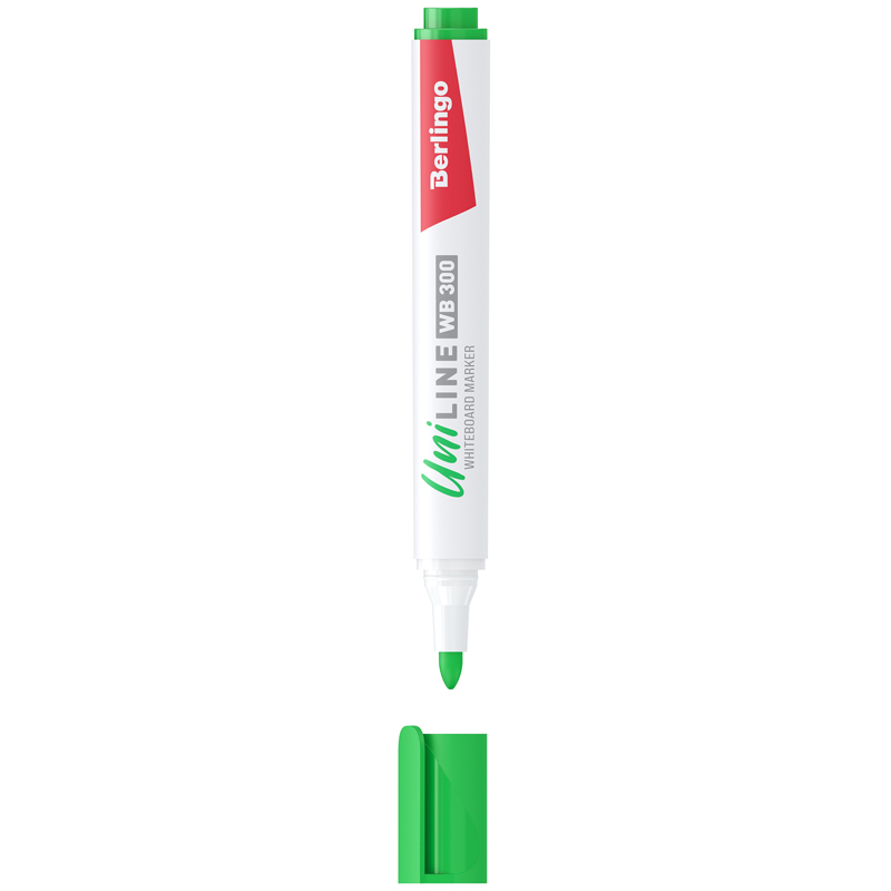 Маркер для белых досок Berlingo Uniline WB300, зеленый, пулевидный, 3мм (Вид 1)