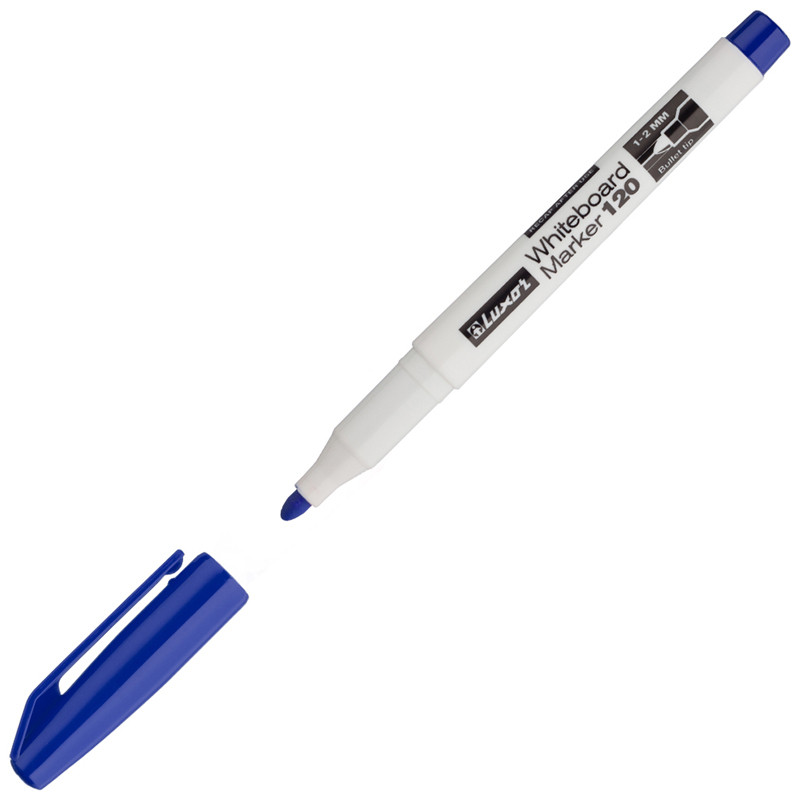 Маркер для белых досок Luxor 120 синий, пулевидный, 1-2мм (Вид 1)